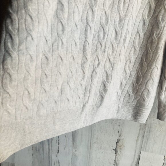 NWOT C by Bloomingdale's 100% Cashmere Grandpa Cardigan M Cable Knit Gray - Picture 12 of 12